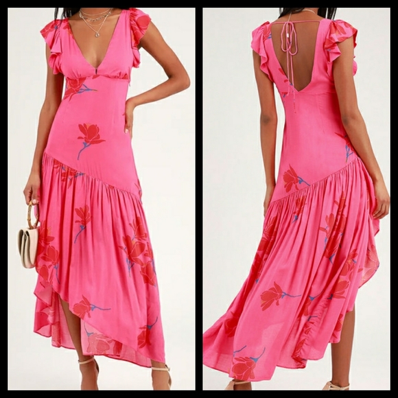 Free People Dresses & Skirts - Free People She's A Waterfall Pink Dress Sz 12 NWT